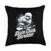 Skating Baby Chicks Skate with Skateboard Cute Skateboarding Throw Pillow