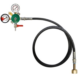 CHI COMPANY PRIMARY CO2 REGULATOR- 6' EXT HOSE - 1/4" BARB w/SO & CHK VLVE - 160:2000 GAUGES