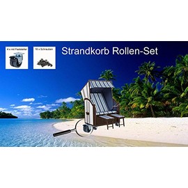 Beach Chair Wheels 1 Set (111100520580 4 x Castors with Brakes Diameter 50 mm Including Screws * New * with PU Wheels spurfrei