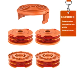 Rivershine WA0007 Grass Trimmer Thread Spool for Worx Grass Trimmer WG118 & WG119, Replacement Thread Spool with 2 x 5 m Length and 1.65 mm Diameter