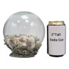 Nautical Marine Sea Shells Glass Globe Ball On Silver Coral