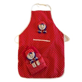 Trendbee 2 teiliges Küchenset aus Handschuh und Schürze mit Baby-Motiv Rot