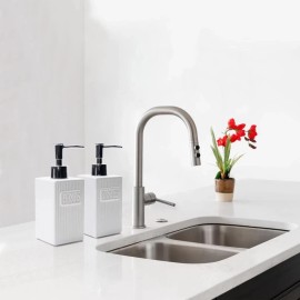 Karisky Ceramic Soap Dispenser Set 2 Pack Kitchen Soap Dispenser With Funnel 10.5 Oz Liq