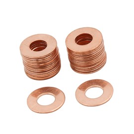A ABSOPRO Pack of 30 Copper Flat Discs Universal M8 x 18 mm x 1 mm Seal Rings