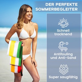 Jokisa Microfibre Towel Set, Beach Towel, XXL 90 x 180 cm, Microfibre Towels, Compact and Sandproof, Lightweight and Quick-Drying Gym Towel for the Beach, Gym, Travel