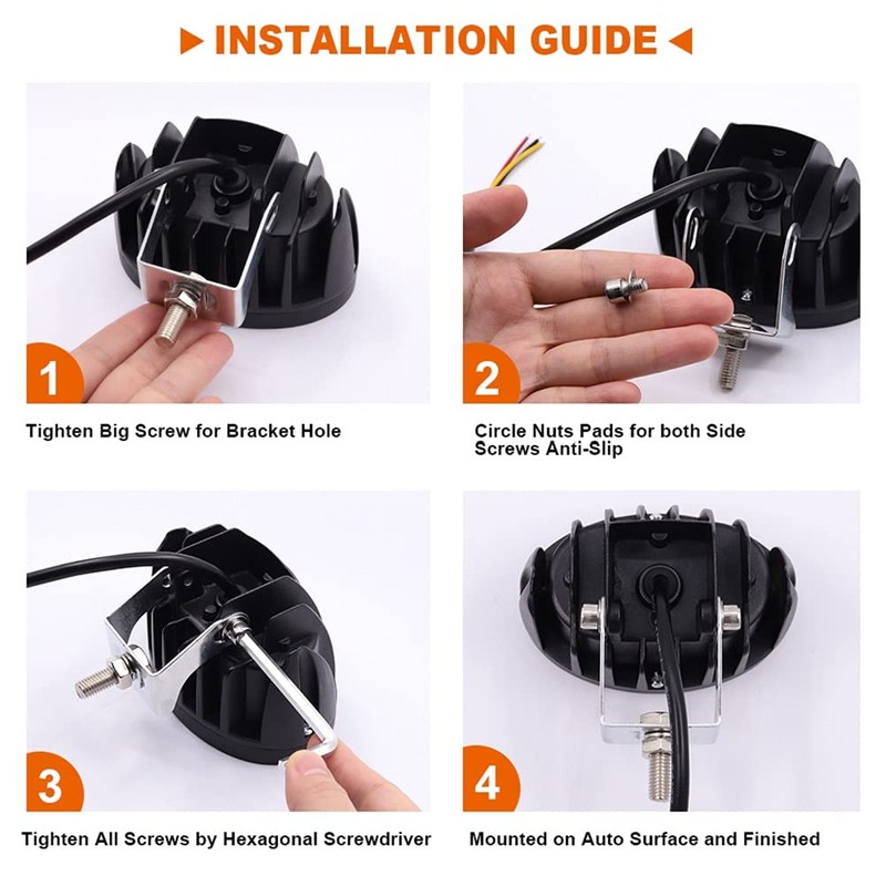 Forklift Safety Light 4D Spotlights, Oval Led Motorcycle Light,12V-80V Fork