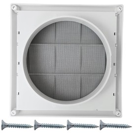 BGEHHCY Upgraded 6" Dryer Vent Cover for Exterior Wall Vent Hood Outlet Airflow Vent Dryer Air Vent with Screen Includes 4 Screw for Easy Installation - White