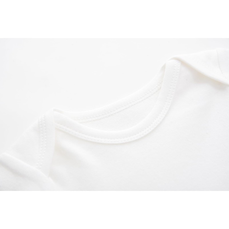 HahaNice Long Sleeve Bodysuits Cream White 24 Months