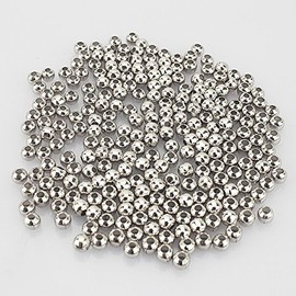 LolliBeads (R) Platinum Smooth Round Metal Beads 4 mm 600 Pcs