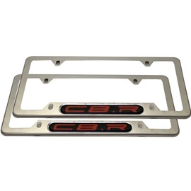 ZQJYMXM 2pcs C8R License Plate Frames Covers Holder, for Corvette, Stainless Steel Made, Chrome