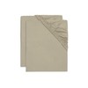 Jollein Jersey Fitted Sheet for Cradles Olive Green Pack of
