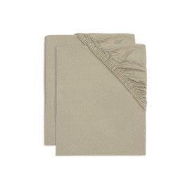 Jollein Jersey Fitted Sheet for Cradles Olive Green Pack of 2 40/50 x 80/90 cm 100% Cotton Fitted Sheet Olive Green