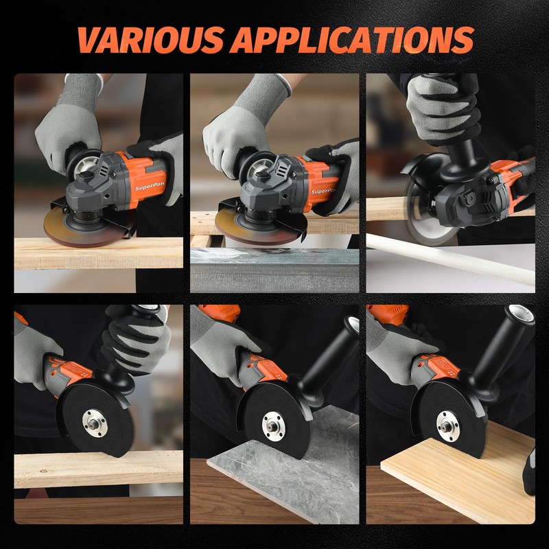 Cordless Angle Grinder 20V,8500RPM Brushless Motor, 4-1/2'' Blade,2×4.0Ah Battery &