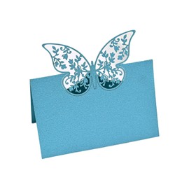 50Pcs Place Cards Blank Fillable Banquet Seat Card Place Cards Small Tent Cards for Table Setting Escort Cards Name Cards Wedding Table Dinner Parties Buffet food label (Blue)
