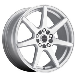 Raceline Wheels 131S EVO Wheel Silver 17X7.5"5X108/5X114.3 Bolt Pattern +40mm Offset/(5.82"B/S) 7 Spoke Aluminum Passenger Car Wheels, Full Size Replacement Silver Car Rims