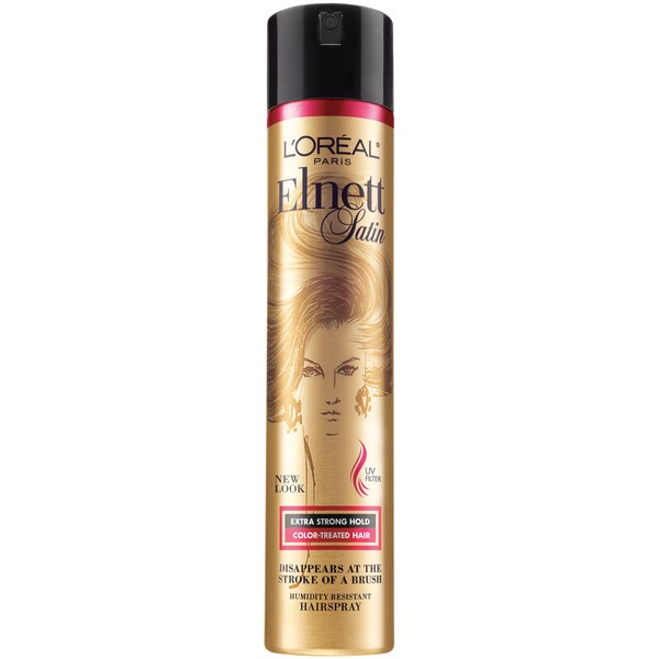 L'Oreal Paris Elnett Satin Extra Strong Hold Hairspray - Color Treated Hair 11 Ounce (1 Count) (Packaging May Vary)