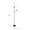 Simple Designs LF2000-BLK-2PK 2 Light Mother Daughter Floor Lamp with