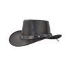 Black Jungle Cowboy Leather Hat - Reedley Size L