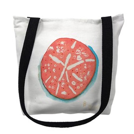 Betsydrake TY092G 18 x 18 in. Coral Sand Dollar Tote Bag - Large
