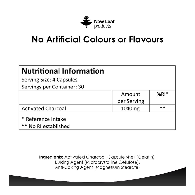 New Leaf Products Activated Charcoal Capsules