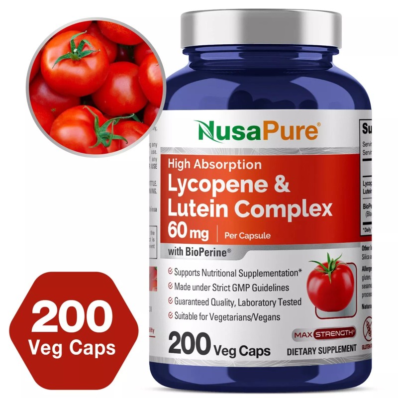 NusaPure Lycopene & Lutein Complex 60mg per caps 200 Veggie