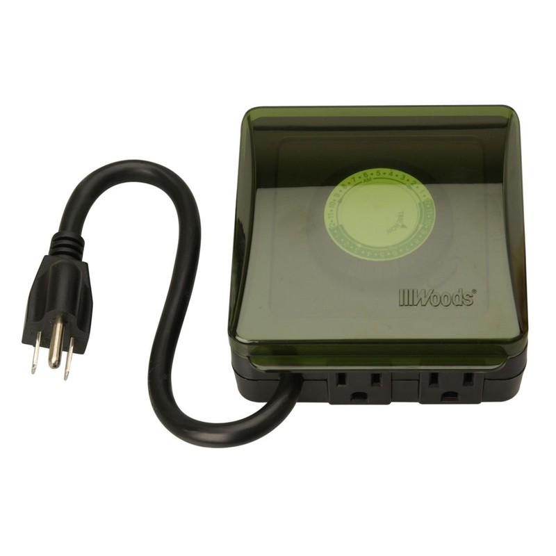 Woods 50012WD Outdoor 24-Hour Heavy Duty Mechanical Plug-In Timer; 2