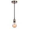 JING Vintage ,Industrial Antique Brass Ceiling Rose, Braided Flex E27