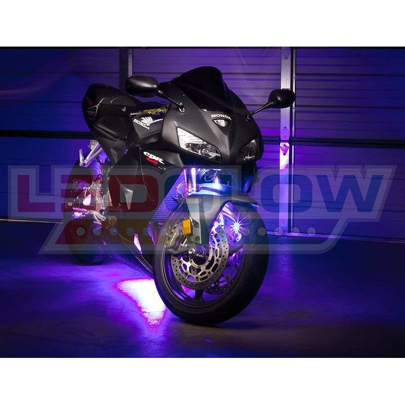 LEDGlow 8pc Advanced Purple LED Motorcycle Accent Neon Underglow Lighting