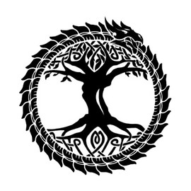 4” Celtic Tree of Life Sticker Dragon Eating Tail Druid Symbol Infinity Knot Decal for Car Bumper Truck Window Laptop