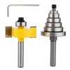 JTTJDB 1/4-Inch Shank Rabbet Router Bit with 6 Bearings Set