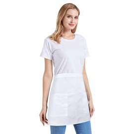 Nanxson Unisex Half Waist Apron Kitchen Apron Cooking Apron Waiter Apron Bistro Apron with 2 Pockets for Kitchen, Restaurant, Cafe