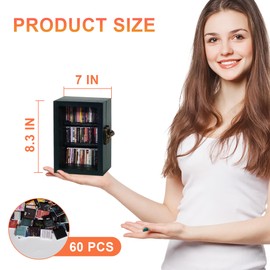 yyiviking Anxiety Mini Bookshelf - Shake Off Your Anxiety,Solid wood Miniature Display Shelf,Contains 60 Miniature Book Models,Antique Style Gift Decoration Mini Bookshelf (Dark Green)