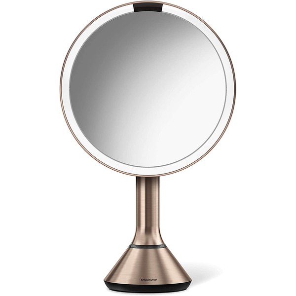 simplehuman 8" Sensor Mirror, 8", Rose Gold Stainless Steel