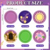 60PCS Halloween Birthday Party Supplies 7In Purple Sun Dessert Paper