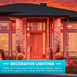 LUXRITE A19 LED Red Light Bulbs, 60W Equivalent, Non-Dimmable, UL Listed, E26 Standard Base, Indoor Outdoor, Porch, Christmas, Decoration, Party, Holiday, Event, Home Lighting (6 Pack)