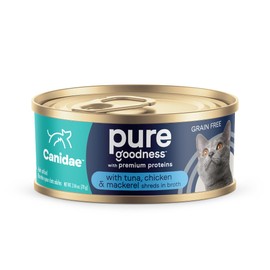 Canidae Pure Adore Premium Wet Cat Food, Tuna, Chicken & Mackerel in Broth, 2.46 oz. (Case of 24), Grain Free