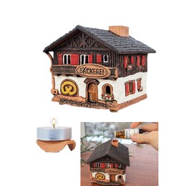 Midene Ceramic Aroma Light House, Handmade, Artistic Miniature, Old Bakery in Bavaria, Germany, A268AR