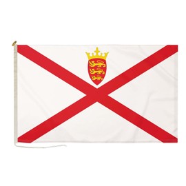 DuraFlag Jersey Premium Quality Flags With Rope & Toggle Fittings Reinforced Stitching 150gsm Suitable For Flagpoles (3ft x 2ft (90cm x 60cm))