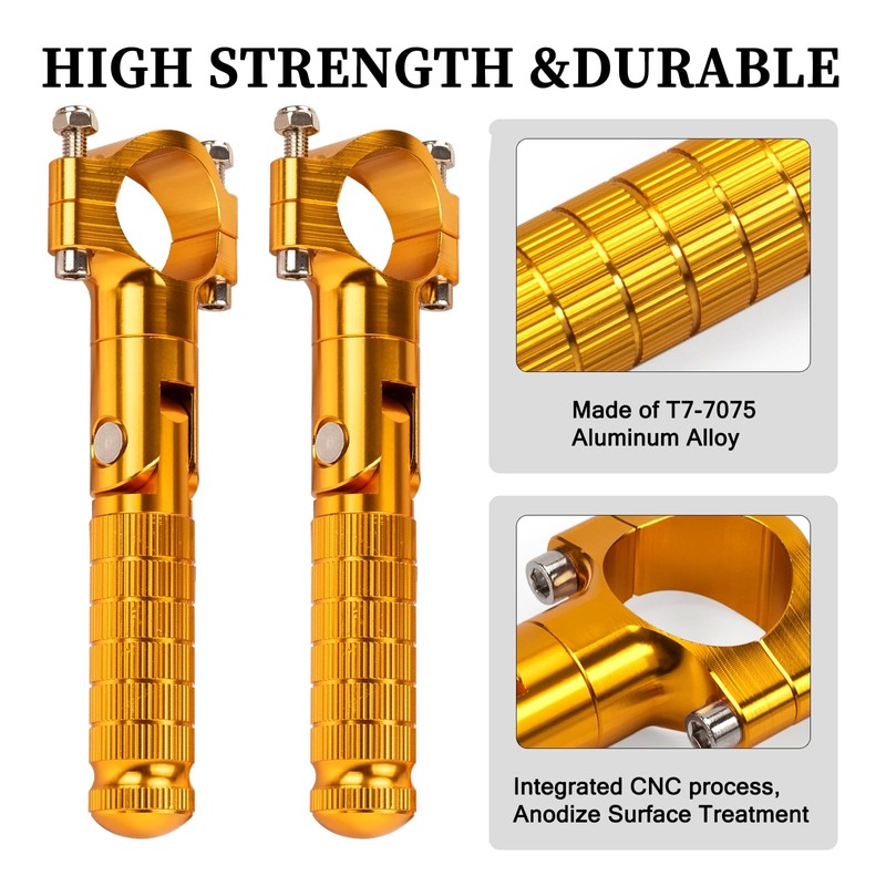 XINGWU Foldable Motorcycle Highway Foot Pegs Universal for 1-1/4" 32mm