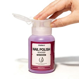 Non Acetone Nail Polish Remover Kit – 6.76 fl.oz with Dry Wipes, Moisturizing Formula for Regular Nail Polish, Locking Pump Leak-Proof Design, Fingernail Polish Remover