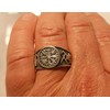 Kiss of Leather Viking Compass Vegvisir Ring 925 Sterling Silver