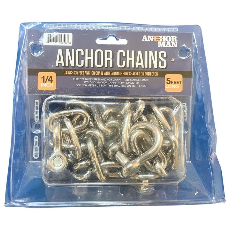 Anchor-Man Stainless Steel Boat Anchor Chain, Marine Grade, High Break