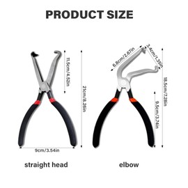 MAEZOE Electrical Disconnect Pliers, Electrical Connector Pliers for Cars, Automotive Fuel Line Disconnect Repair Tools for Push Tab Style Plugs (1*Black60°+1*Black straight)