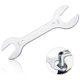 YAKLEE Headset Wrench 4-in-1 Bicycle Handlebar Key 30/32/36/40 mm, Silver Bicycle Wrench Made of Steel, Double Flat Spanner Repair Tool for Bicycle Front Fork