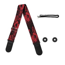 GLENLCWE Red Blood Hand Print Guitar Strap for Acoustic Guitar Electric Bass Guitars Adjustable