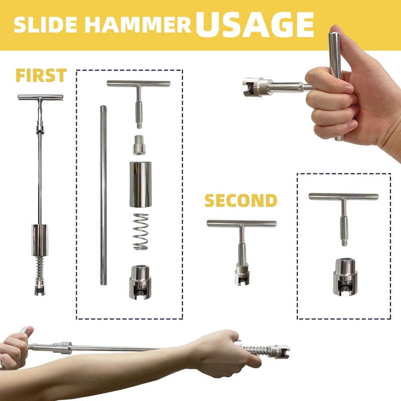 NIUVOCY Dent Puller & Paintless Dent Remover Kit,Slide Hammer T-Bar,Pulling