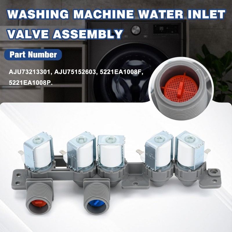 AJU73213301 AJU75152601 Water Inlet Valve Compatible with Kenmore LG Washer