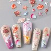 CharmeFleur 5D Embossierte Muschel und Seestern Nagelkunst Aufkleber Dekale Sommer