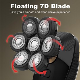 Head Shaver Replacement Heads,7D Head Shaver Replacement Blades,Compatible with Many Brands Bald Men Electric Shaver. (2Pack)