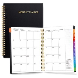 SUNEE 2026-2027 Planner - 24 Months (Jan 2026 - Dec 2027) - 7"x10" Monthly Spreads & Yearly Planner, Black